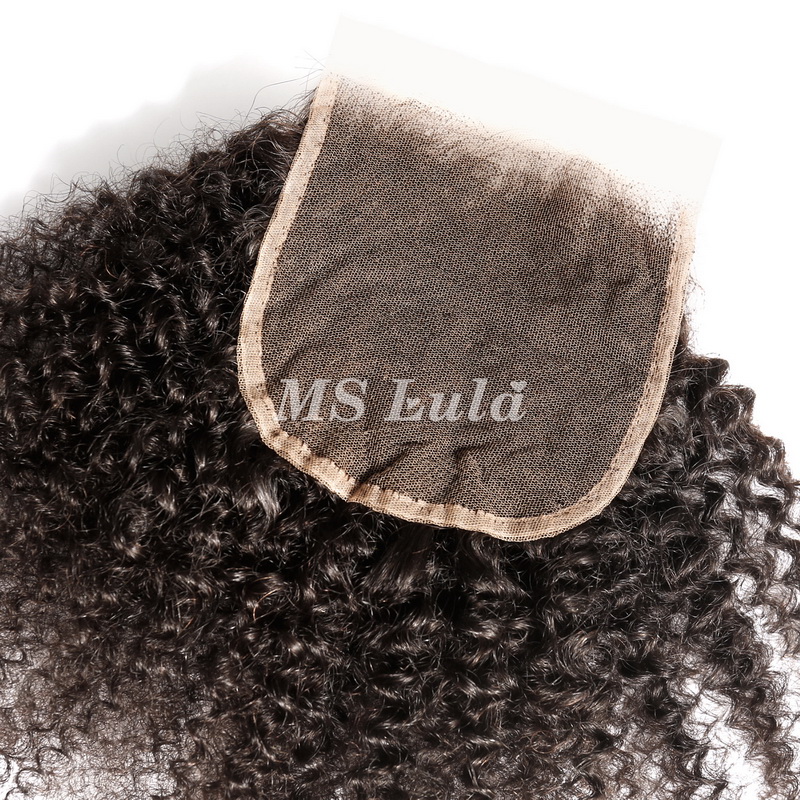 Virgin Hair Afro Kinky Curly 4x4 5x5 6x6 7x7 Transparent Lace Closure - 图片 3